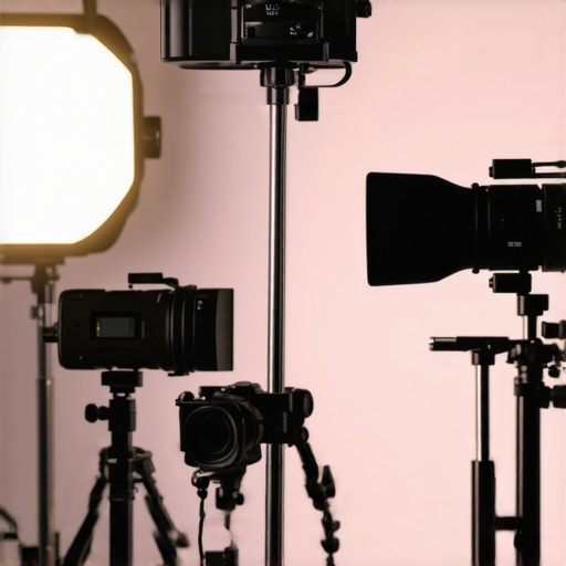 Professional studio with advanced sensors and lighting equipment optimized for low-light video shooting.