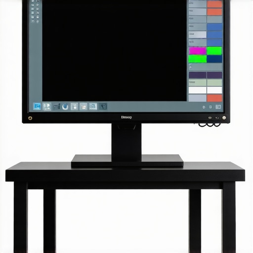 Display with Hardware LUT Calibration for Accurate Color Professional monitor demonstrating uniform, accurately calibrated colors in a studio setting.