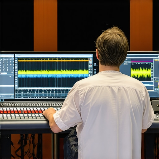 Expert Audio Engineer at Work Audio engineer editing spectral noise reduction on computer