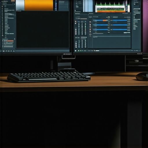 Dual-monitor setup with encoding and editing software