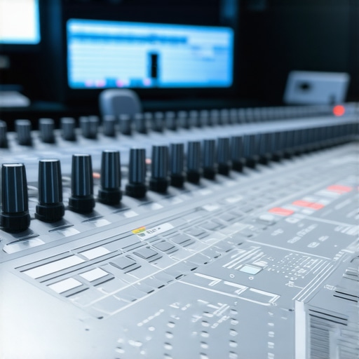 An advanced tactile control panel with adaptive resistance and visual feedback in a professional audio environment