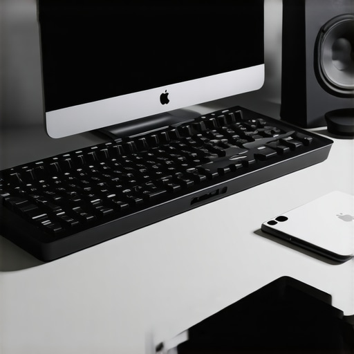 A sleek iPad editing workstation with external peripherals and accessories.