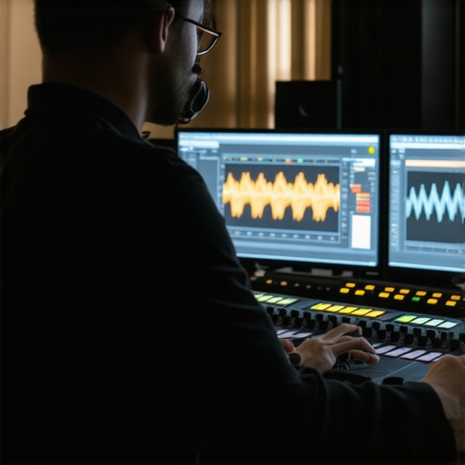 Editor manipulating detailed speed ramping adjustments with hardware controller.
