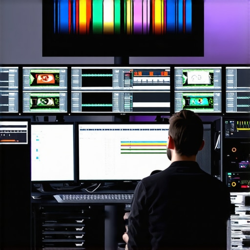Video editor analyzing synchronized multimedia timelines on multiple screens