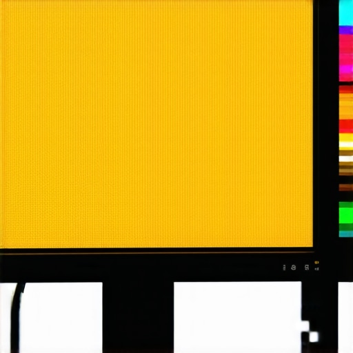 Monitor Calibration with Colorimeter A technician calibrating a professional monitor using a colorimeter device