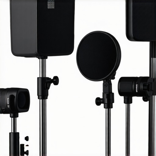 Array of microphones arranged for directional outdoor audio capture with wind mitigation