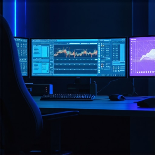 A high-tech editing room showcasing holographic displays and tactile control devices.