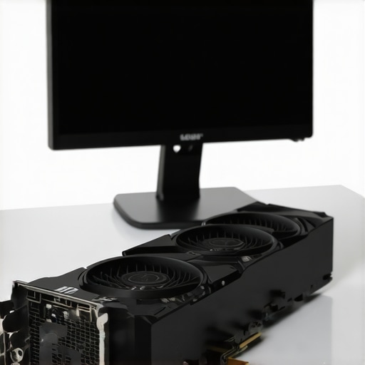 Optimized GPU Setup for Creative Workflows Close-up of a high-end GPU with colorful lighting in an editing workspace