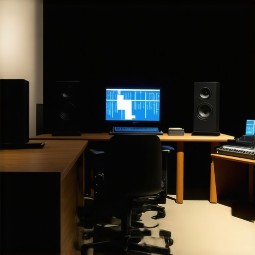 Optimized Listening Environment for Accurate Loudness Perception A professional audio monitoring room showing acoustic panels, speakers, and calibration equipment