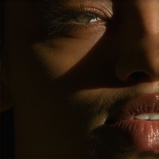 Portrait emphasizing light and shadow contrast A detailed portrait demonstrating advanced lighting techniques to enhance depth and texture.