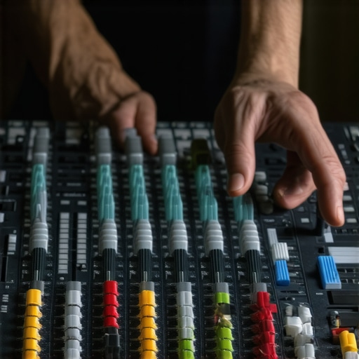 Audio engineer adjusting crossover filter settings on mixing software interface