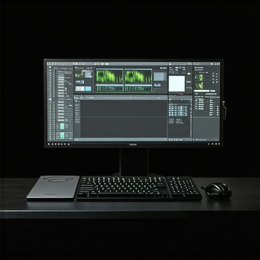 An advanced mobile editing workspace with external GPU and professional peripherals