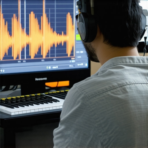 Spectral Editing in Professional Audio Software Audio engineer working with spectral editing tools on a computer screen