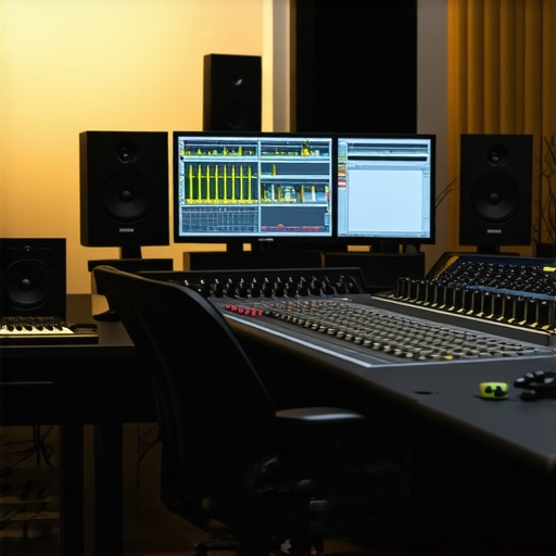 State-of-the-Art Editing Studio Setup Modern professional video editing workspace with high-end hardware and ergonomic accessories.