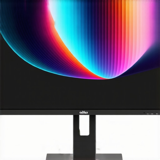 Uniformity Correction in Professional Monitors Monitor displaying uniform color correction patches demonstrating spatial color uniformity.