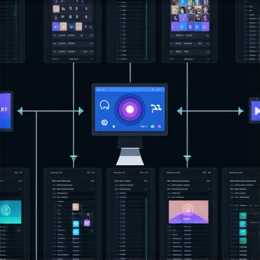 AI Asset Management Interface Screenshot of an AI-powered media asset management dashboard showing categorized and searchable media files