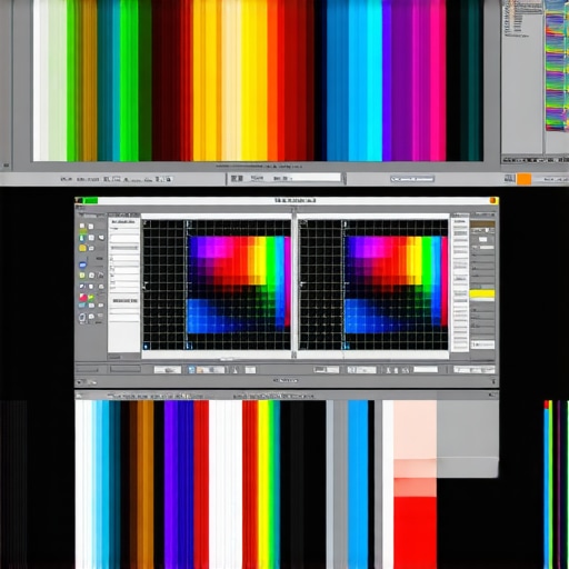 Advanced Color Calibration Techniques Color calibration device connected to professional monitor in editing studio.