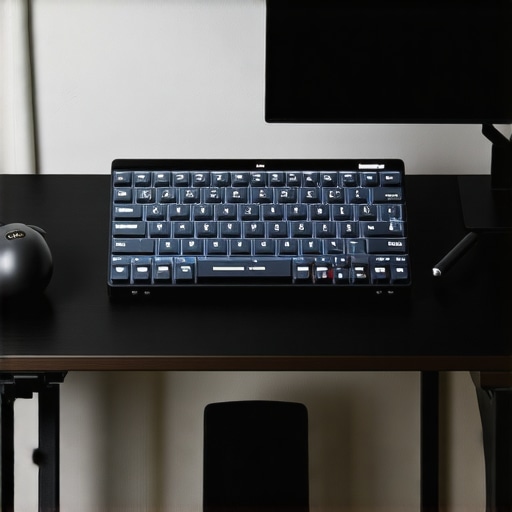 Advanced Editing Hardware Setup A professional editor's workspace with high-end input devices and dual monitors.