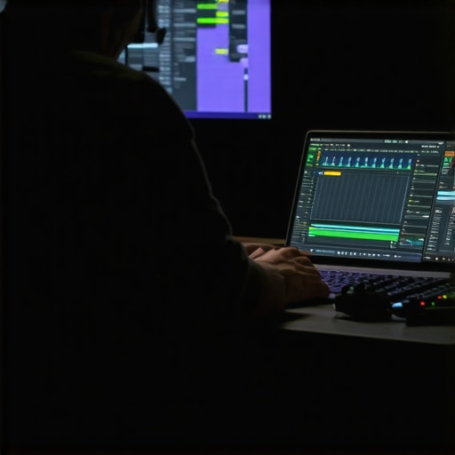Advanced Editing Setup with External Controls Video editor using external hardware controller for precise timeline navigation.