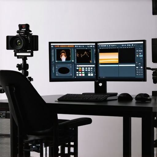 Creative professional editing setup demonstrating stabilization techniques