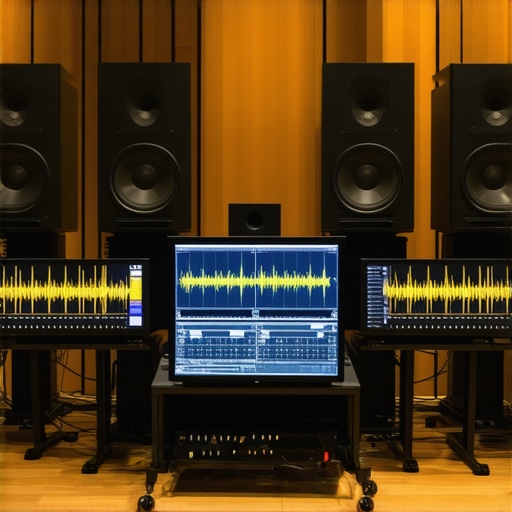 Advanced Vocal Recording Studio with Acoustic Optimization Recording studio featuring acoustic panels and spectral analysis tools effectively suppressing metallic ringing artifacts.