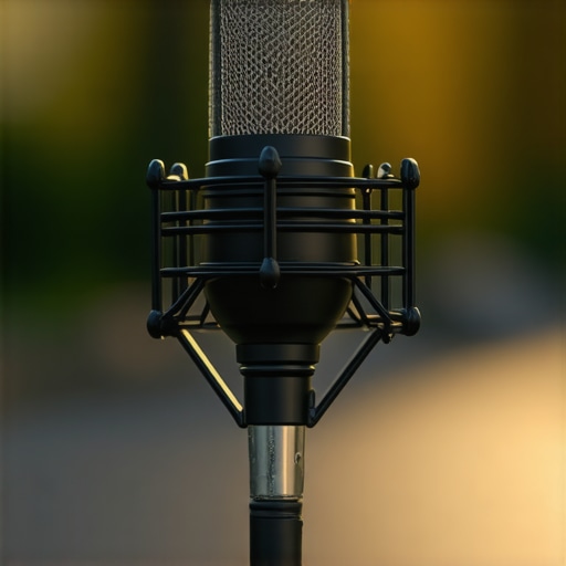 Advanced Wind Noise Mitigation Equipment in Action Professional outdoor microphone setup with wind protection during a windy day