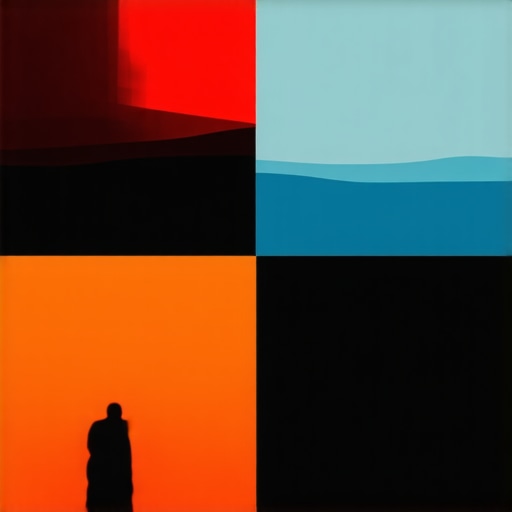 Cinematic Color Palette Demonstration A scene illustrating the use of contrasting cinematic color schemes to evoke emotional responses.