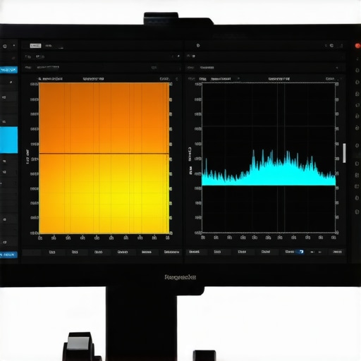 Color Calibration Monitor Color grading monitor displaying calibration data for accurate color correction.