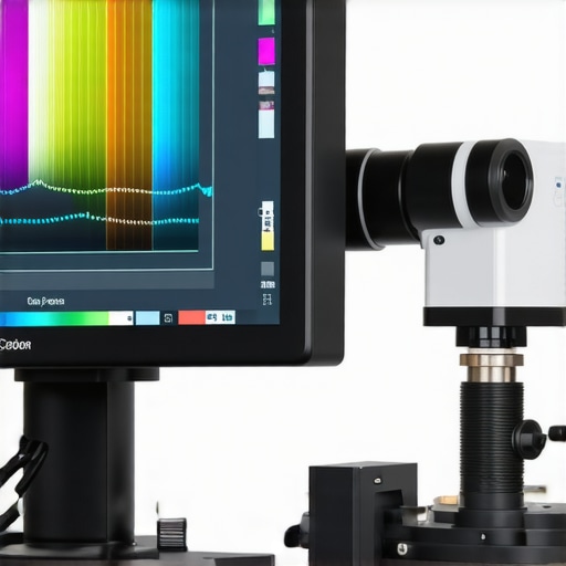Color Profiling with Spectrophotometer Spectrophotometer evaluating monitor color accuracy