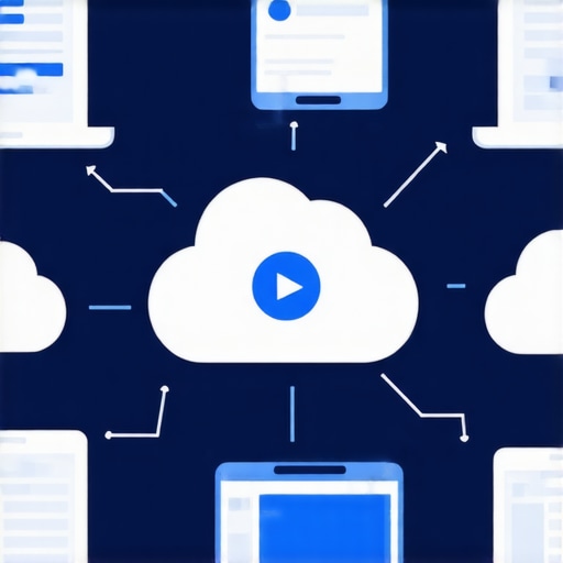 Multiple devices connected via cloud linking editing software