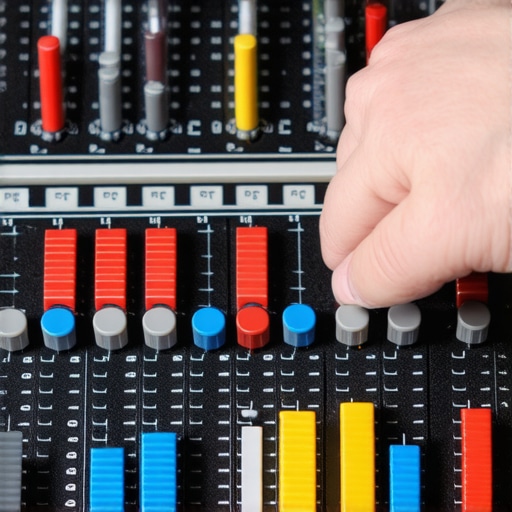 Audio engineer fine-tuning multiple sound layers during post-production