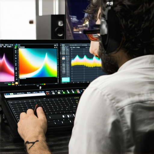Expert Calibration of Multiple Camera Profiles A professional video editor analyzing raw footage and color profiles on a high-end monitor