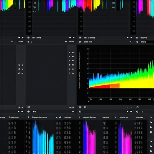 Expert Color Grading Workspace with HDR Analysis Professional color grading software interface displaying 3D-LUT controls and HDR spectrum analysis.