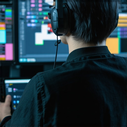 Expert Editing Desk with Chromakey Tools Close-up of a graphic tablet and monitors displaying chroma key edge refinement processes.