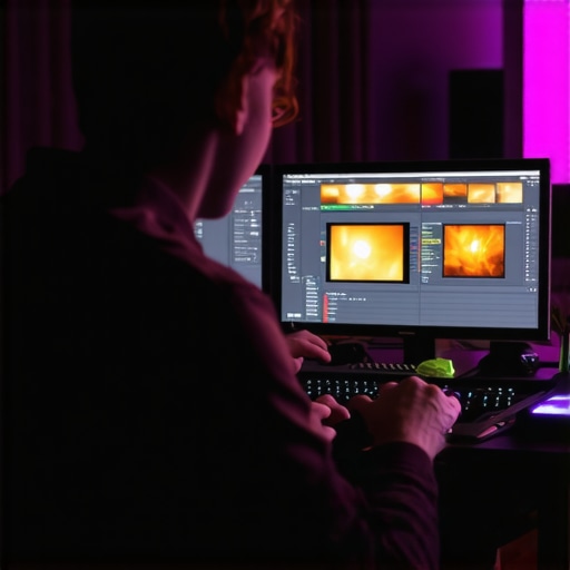 Expert Editing of Light Leaks Video editor adjusting organic light leak effects in software