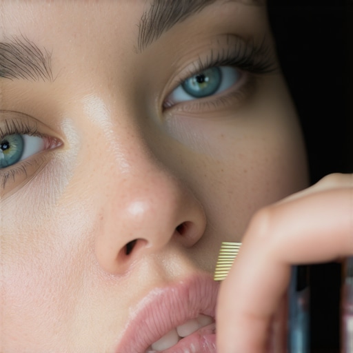 Expert Skin Retouching in Action A photo retoucher analyzing skin details on a computer screen with layered editing software.