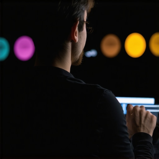 Close-up of a colorist working on shadow corrections in a professional editing room