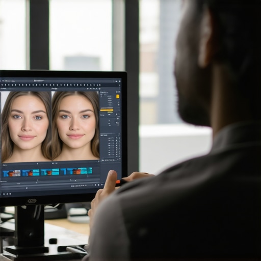 Expert skin tone correction using curves Video editor fine-tuning color curves for natural skin tones on editor interface.