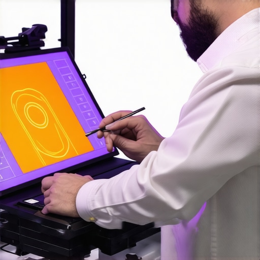 Haptic Feedback Control Surface for Color Grading A professional colorist operating a haptic-enabled control device with adjustable resistance in a modern editing studio.