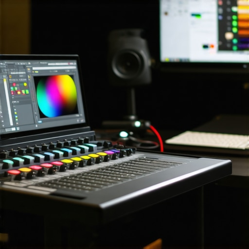 Professional editing workstation with advanced hardware peripherals