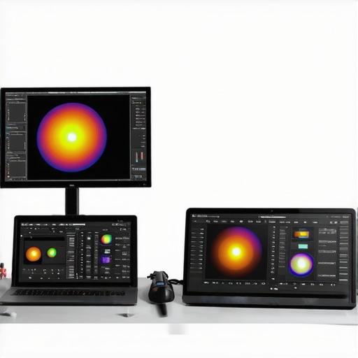 High-end Monitor Setup for Color Precision Professional color grading monitor with calibration tools and control panel