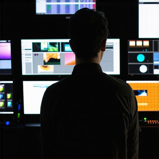 Professional editor using color grading tools in studio