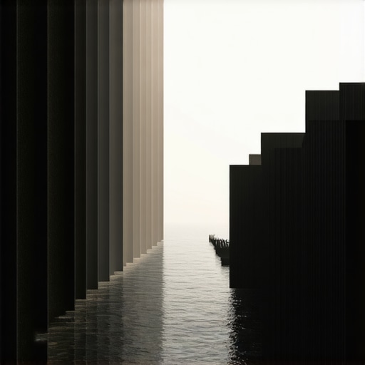 Layered drone landscape emphasizing depth through multiple compositional planes Drone footage showcasing foreground, midground, and distant background with enhanced depth effects.