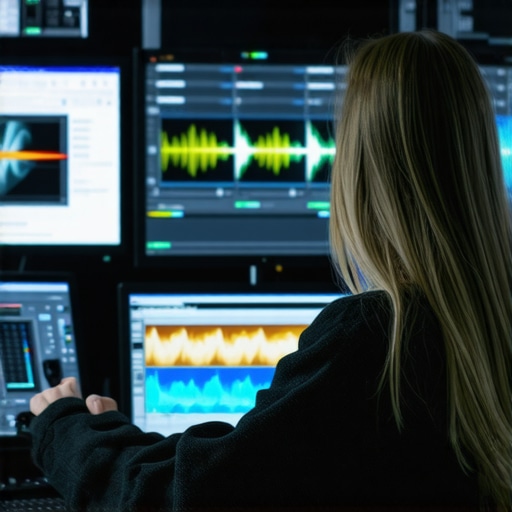 Masterful Color Grading in Action Video editor working on color curves with multiple monitors showing skin tone corrections
