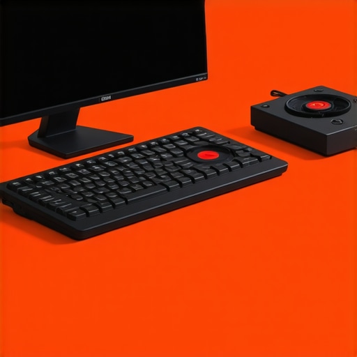 Modular mobile editing station with external hardware A creative workspace featuring a high-performance modular setup for advanced mobile editing