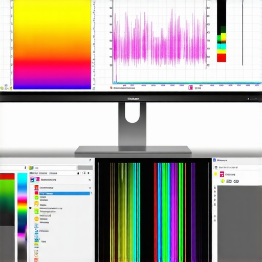 Monitor Calibration for Smooth Sky Gradients A professional calibration setup showing color profiling and gradient test charts.