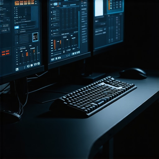 Next-Gen GPU Media Editing Setup Futuristic media editing workstation showcasing advanced GPU architecture and AI modules.