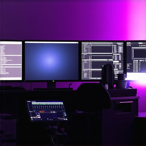 Optimized Editing Environment A cutting-edge video editing workspace with advanced hardware and multiple monitors