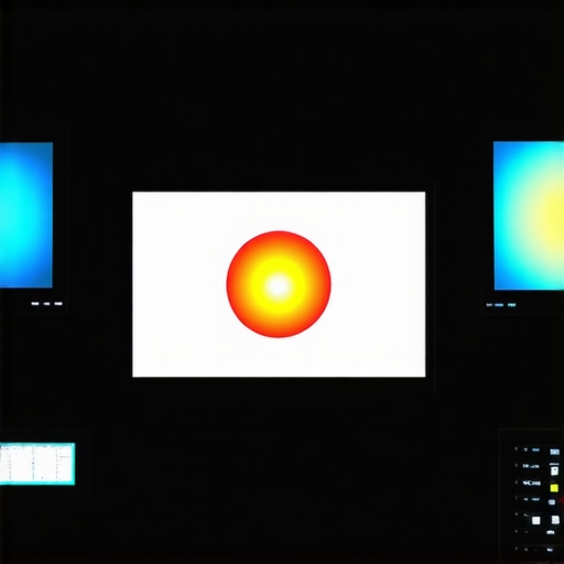 Precision Color Calibration Equipment in Use Technician calibrating monitor with advanced color measurement devices