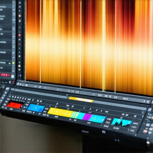 Professional Color Grading Monitor Setup Close-up of color grading software interface with detailed color curves and adjustment tools
